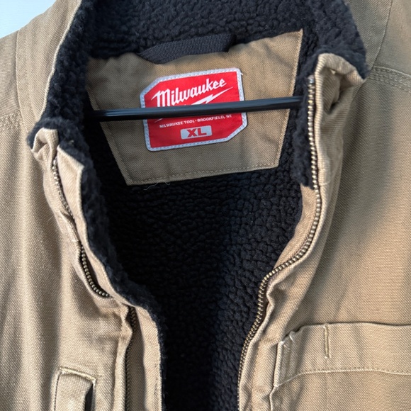 Men's Medium Brown Heavy-Duty Sherpa-Lined Vest with 5-Pockets - Picture 4 of 9